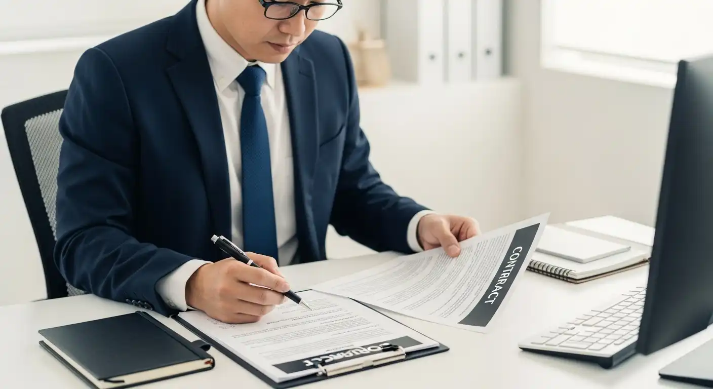 書類を細かくチェックする専門家