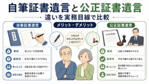 自筆証書遺言と公正証書遺言の違い：メリット・デメリットを実務目線で