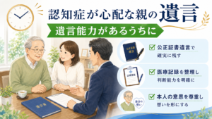 認知症が心配な親に遺言を：遺言能力があるうちに準備する重要性