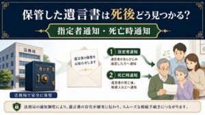 保管した遺言書は死後どう見つかる？指定者通知・死亡時通知の仕組み